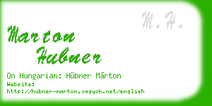 marton hubner business card
